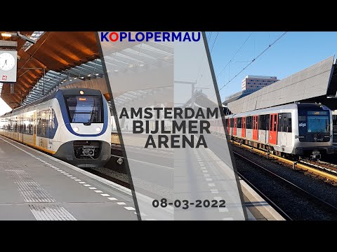 Treinen op station Amsterdam Bijlmer ArenA - 8 maart 2022