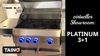 TAINO PLATINUM 3+1 Gasgrill - virtueller Showroom - Artikel-Nr. 93503, Edelstahl, Gusseisen, Grill