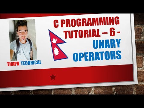 C Programming Tutorial 6 Unary Operators Nepali