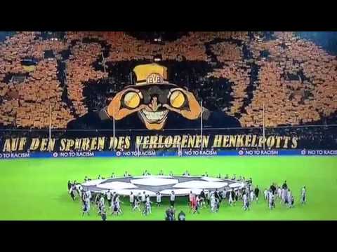 Borussia Dortmund's awesome rising Tifo pre Malaga 2nd leg 09/04/2013