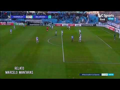 Gol de Juan Barinaga para Belgrano. Relato de Marcelo Mántaras