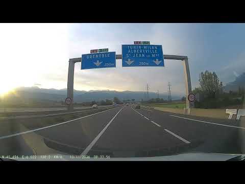 Trajet A43 et A41 sens Chambéry - Grenoble