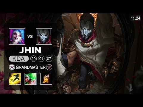 Jhin ADC vs Jinx - KR Grandmastger - PreSeason 12 Patch 11.24
