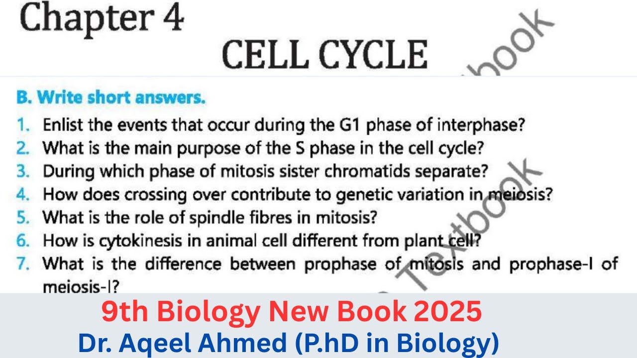 9Th Class Biology New Book 2025 | Chapter 4 Exercise Short Question | Punjab Board 9th new Biology