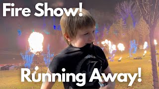 Ezra ESCAPES at Christmas FIRE SHOW - Located by AngelSense!