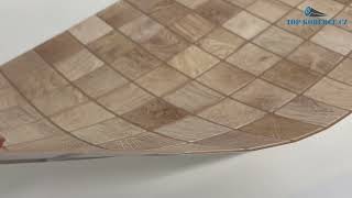 3D obkladový omyvatelný panel PVC Dřevo Tram bělený (955x480mm)