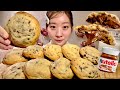 ASMR Nutella Stuffed Cookies Mukbang Eating Sounds English Subtitles