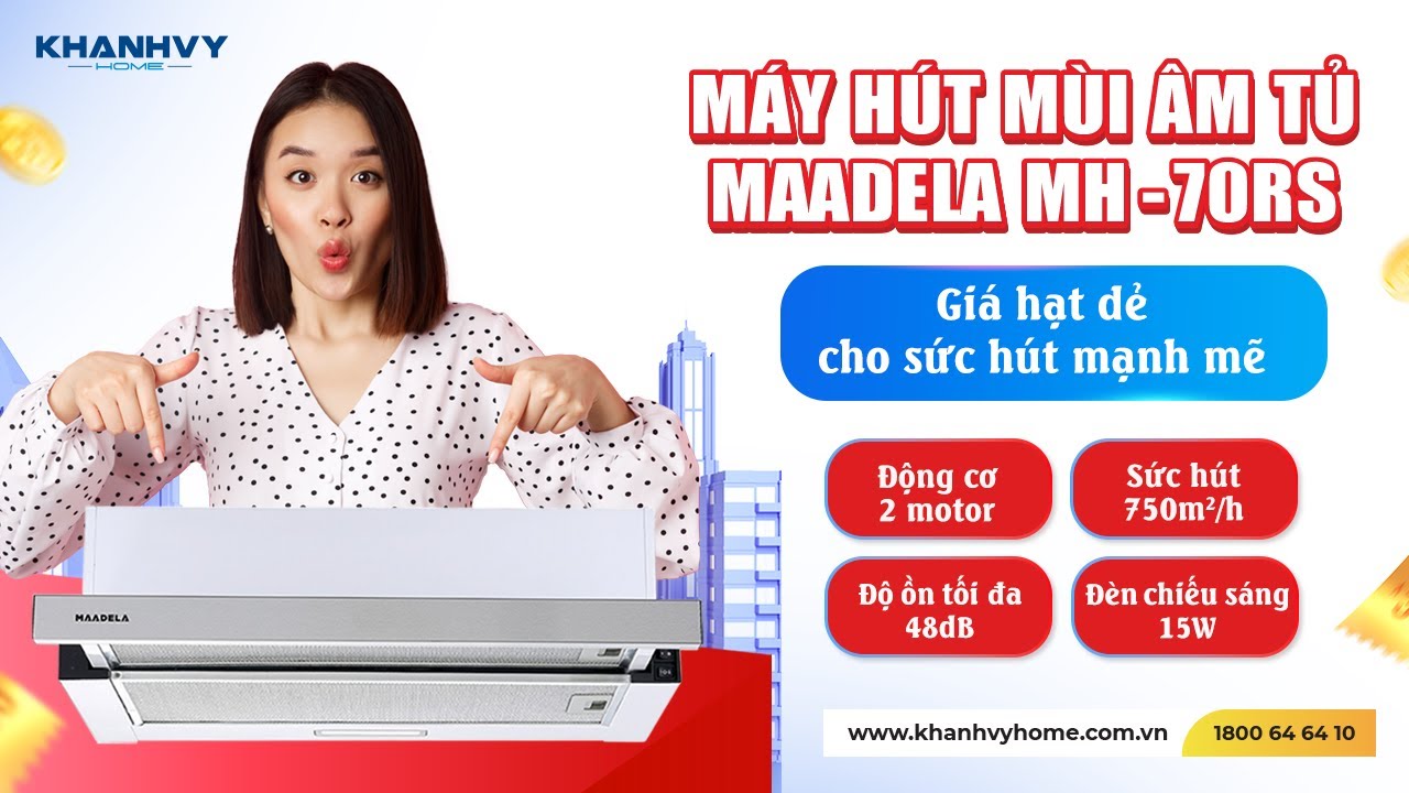 Máy hút mùi âm tủ Maadela MH-70RS