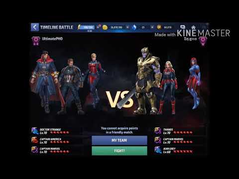 Marvel Future Fight Captain America T3 vs Thanos T3/Captain Marvel T3