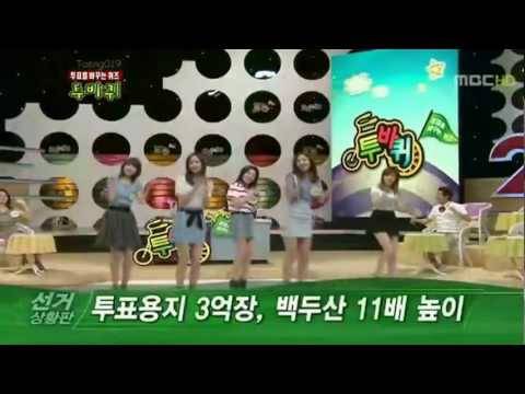 100602 SNSD Yuri, Yoona, Sooyoung, Hyoyeon, Sunny  dance to LaLaLa