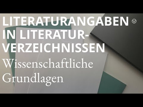 Literaturangaben in Literaturverzeichnissen