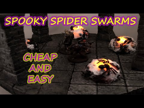 Spooky Spider Swarms - Cheap and Easy Swarm of Spiders for D&D, Pathfider and other tabletop RPGs