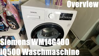 Siemens WM14G400 iQ500 Waschmaschine / 8kg  / 1400 U/min / Frontlader / VarioSpeed … Overview