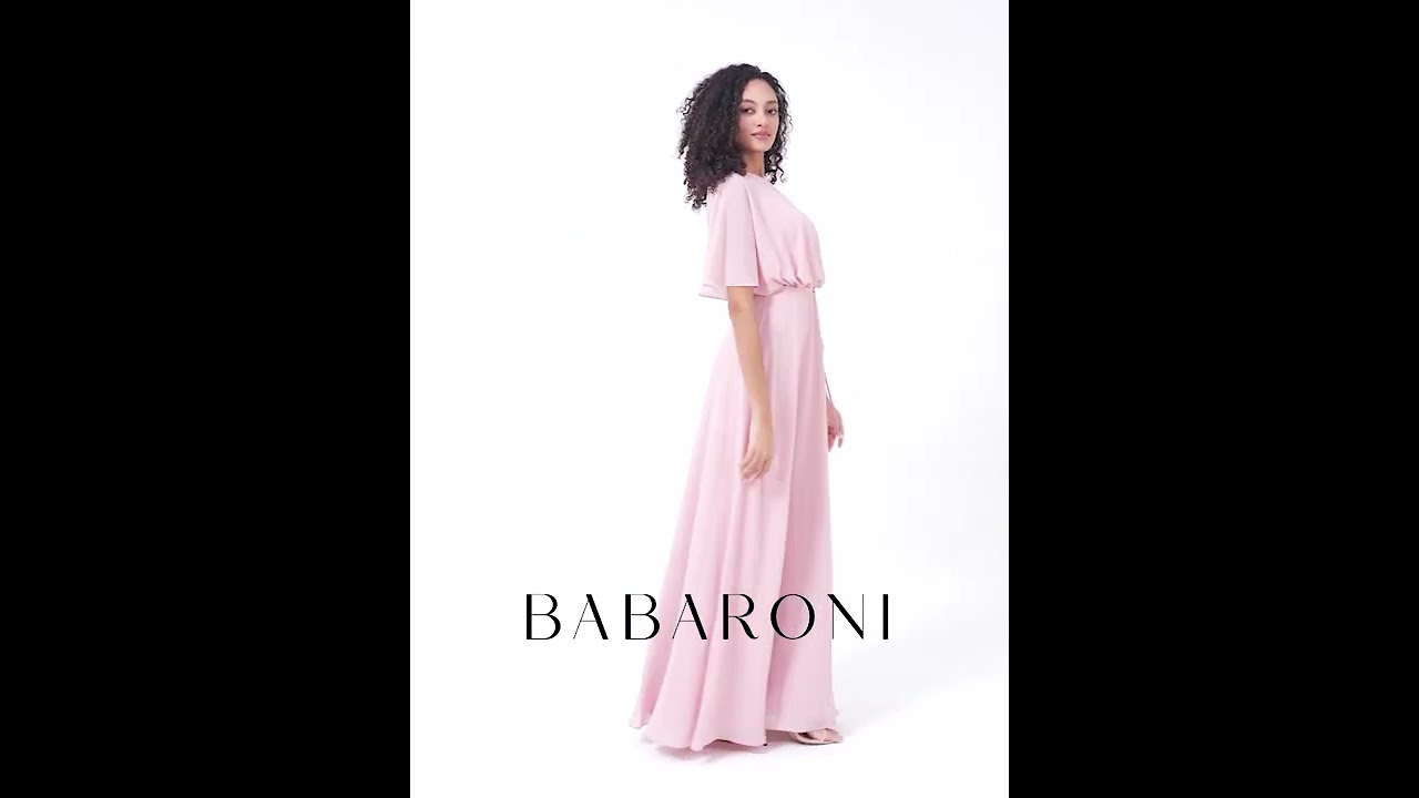 Briana Chiffon Full Length Bridesmaid Dresses with Wrap