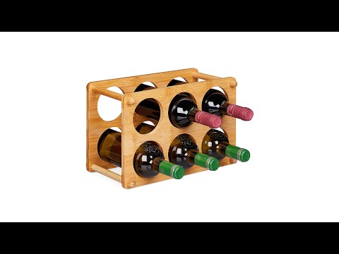 Étagère à vin à 6 bouteilles en bambou Marron - Bambou - 32 x 21 x 19 cm