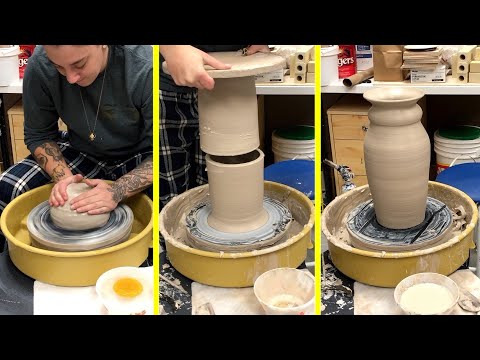 Throwing A Large Vase In Two Pieces