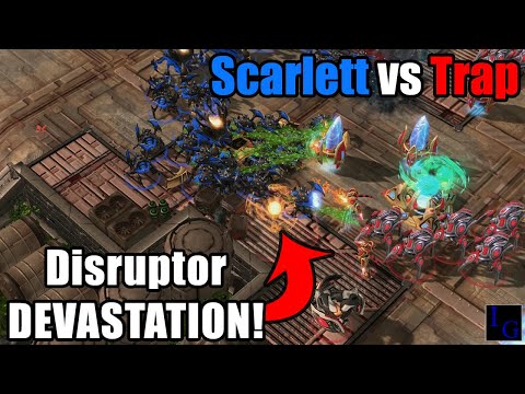 Can DISRUPTORS Save Trap vs Scarlett's SWARM? | StarCraft 2 SC2 Professional Game Pro PvZ ZvP Match