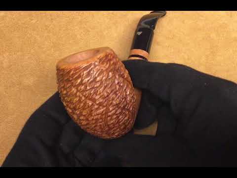 Pipa Viprati Extra - rusticata corteccia - Bent Billiard (VI120)