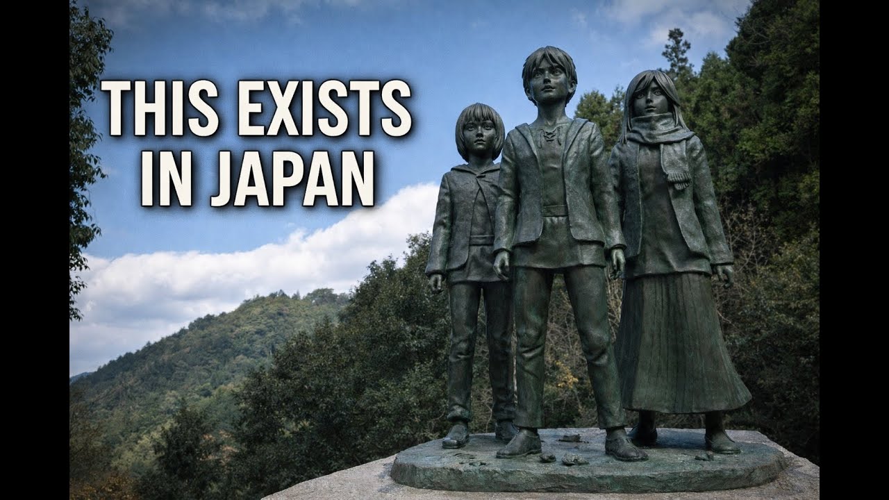 Oyama Dam & Eren, Mikasa, Armin Statues Video