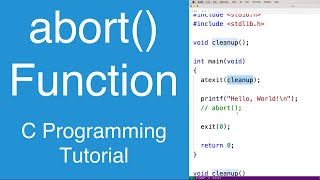 abort() Function | C Programming Tutorial