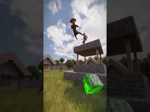 Frozen time Villagers vs  Pillagers in realistic Minecraft #minecraft #minecraftrealistic