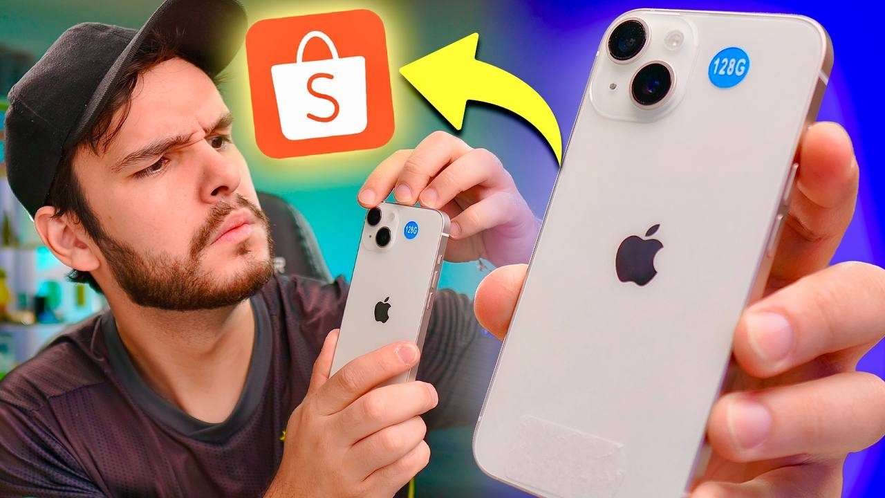 COMPREI UM IPHONE 14 BARATO NA SHOPEE E...