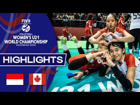 Indonesia 🇮🇩 vs. Canada 🇨🇦  - Women's U21 World Champs 2025 - Highlights
