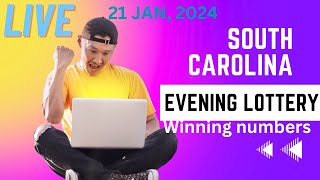 South Carolina Evening Lottery Live Drawing Results - 21 Jan, 2024 - Pick 3 - Pick 4 - Cash Pop