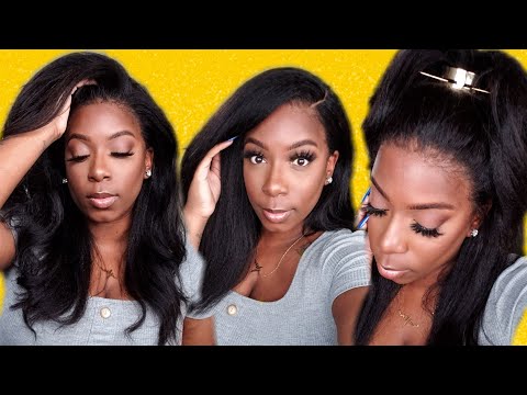 Kinky Straight 360 Lace Wig Pre-Plucked Hairline Indian Remy Human Hair