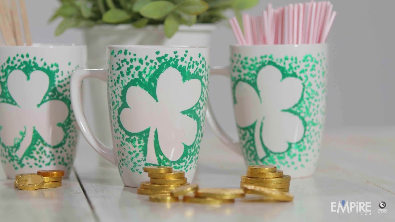 Empire Crafts: Saint Patricks Day - Customized Shamrock Mugs