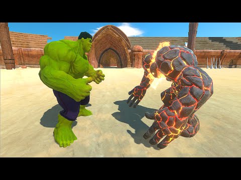 HULK VS LAVA BOY AT THE ARENA - Animal Revolt Battle Simulator