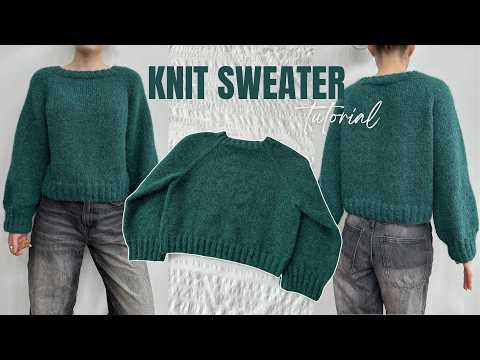 Knit top down sweater for any size I Raglan sweater tutorial I Kenikse Crochet