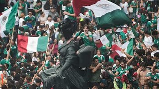 Aficionados de México celebran triunfo mundialista ante Sudáfrica