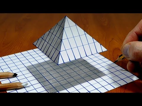 3D Trick Art on Line Paper   Floating Pyramid
