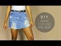 DIY Denim Cut Off Skirt NO SEWING