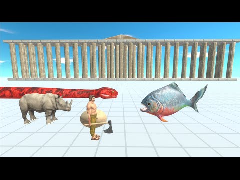 3 vs 1 Tournament Reptiles & Humans & Animals vs Aquatics - Animal Revolt Battle Simulator