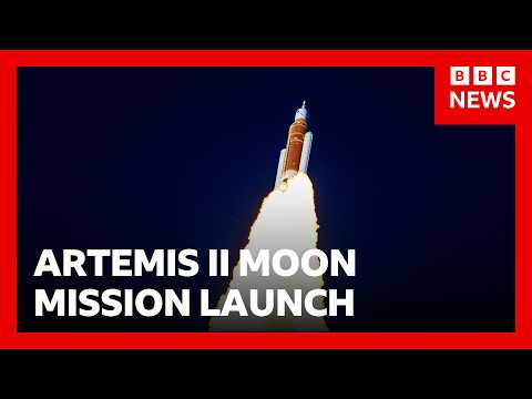 Moment Nasa's historic Artemis II spacecraft launches | BBC News