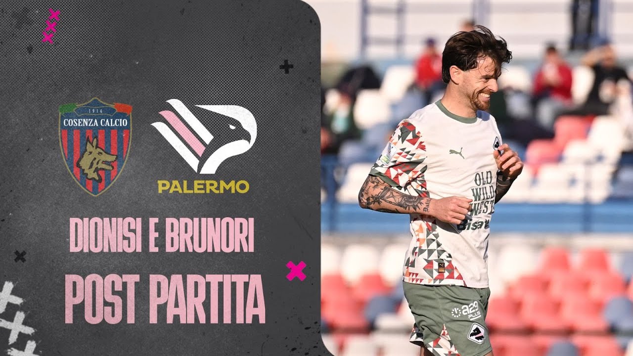 VIDEO Cozenza-Palermo 0-3, Dionisi e Brunori nel post partita