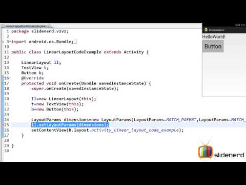 Lession 36 Android Linear Layout Using Java Code Part 2 Android User Interface Tutorial Hd 1080p Hd