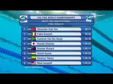 Fabio Scozzoli - Shanghai 2011 - finale 100 rana+intervista