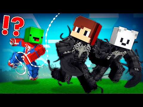 VENOM Speedrunners vs SPIDER-MAN Hunter in Minecraft - Maizen JJ and Mikey