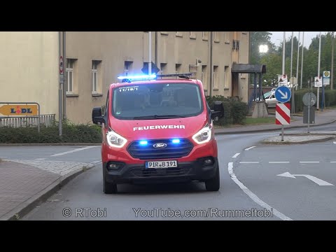 German volunteer fire dept. Ford Transit van responding in Bad Schandau [GER | 31.7.2022]