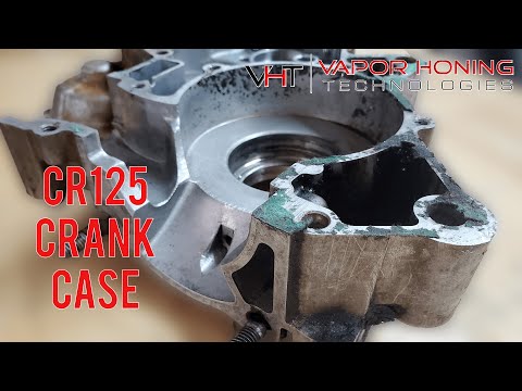 Vapor Blasting a CR125 Crank Case - Vapor Honing Technologies
