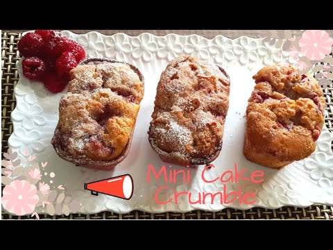 MINI CAKE CRUMBLE FRAMBOISE حضري في دقائق أروع ميني كيك بالكرامبل ومكونات جد بسيطة