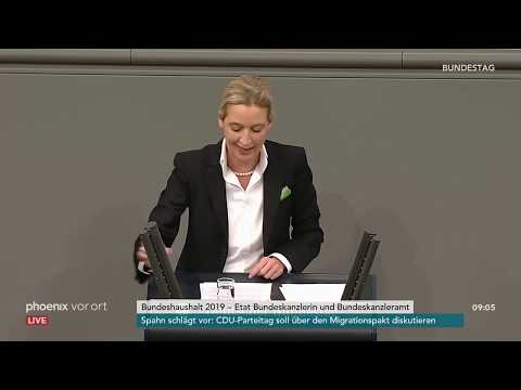 Generaldebatte im Bundestag: Rede von Alice Weidel am 21.11.2018
