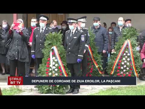 DEPUNERI DE COROANE DE ZIUA EROILOR, LA PAȘCANI