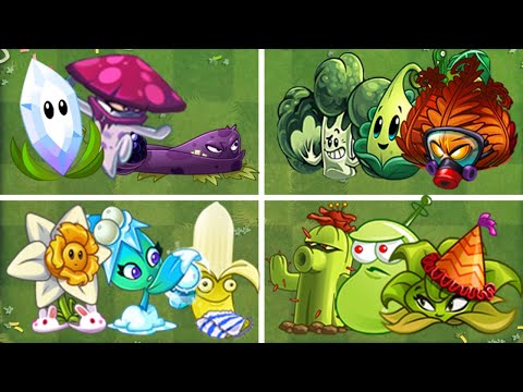 Team  Plant (Draftodil +Missile Toe+ Banana) Vs 03 Team Plant    Who will win？- PvZ 2 Team Plant