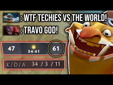Techies God 34kills WTF 1 vs the World!! Travoman toying 7K MMR!!