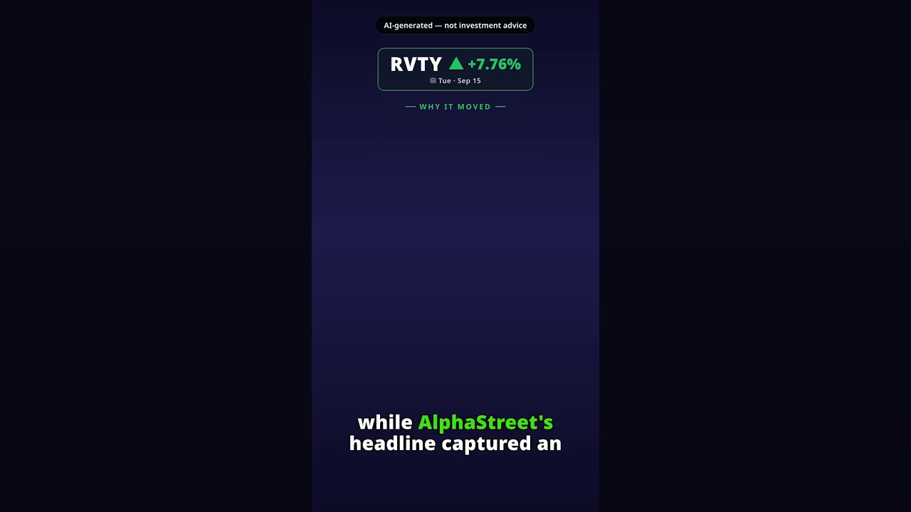 ¿Por qué acelera la acción de Revvity hoy? RVTY +7.76% (15 sep)