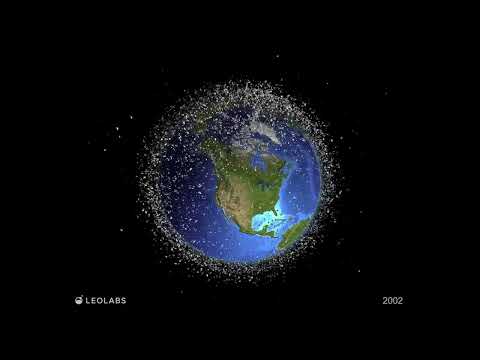Time-lapse showing the growth of objects in low Earth orbit (1957-2025)